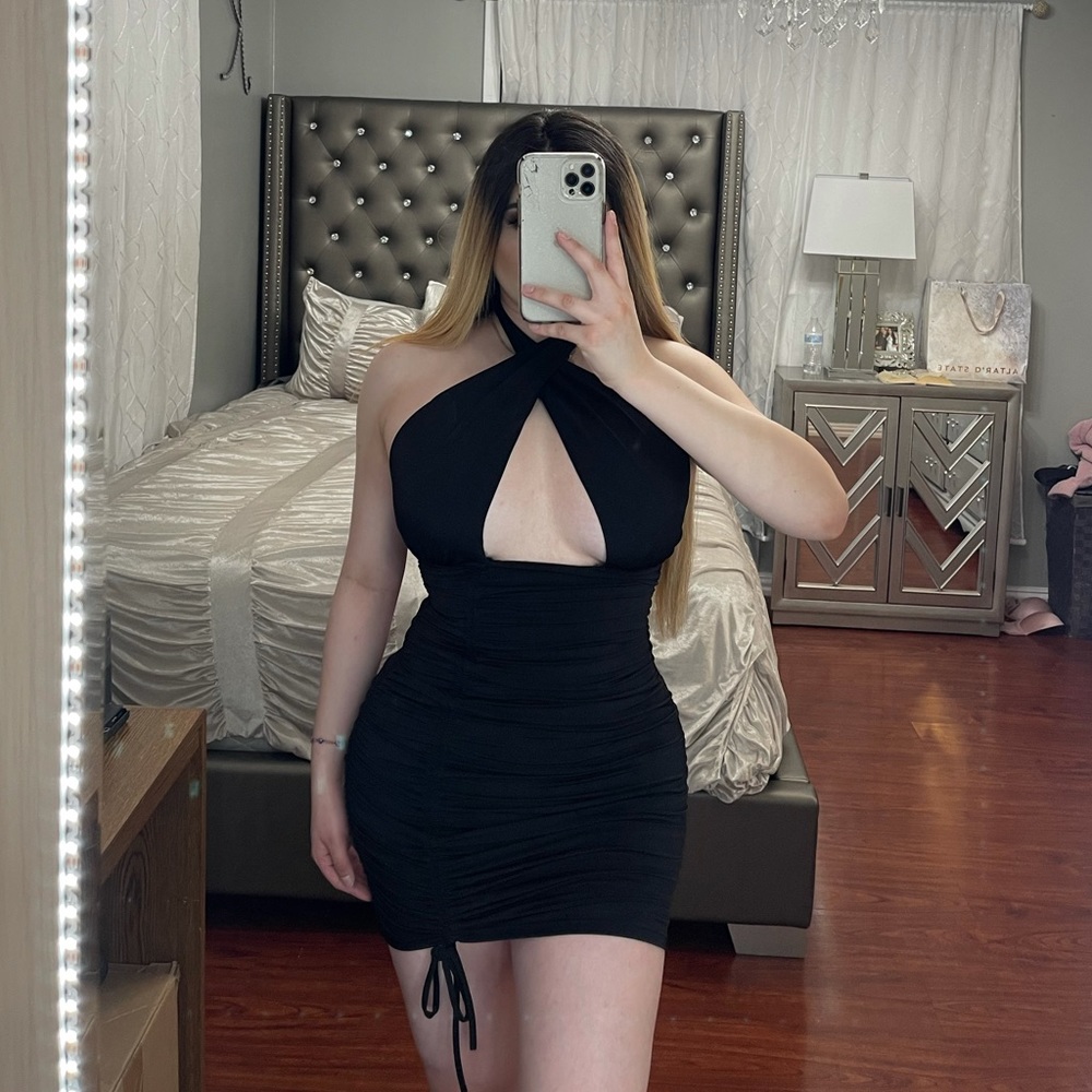 Black mini dress